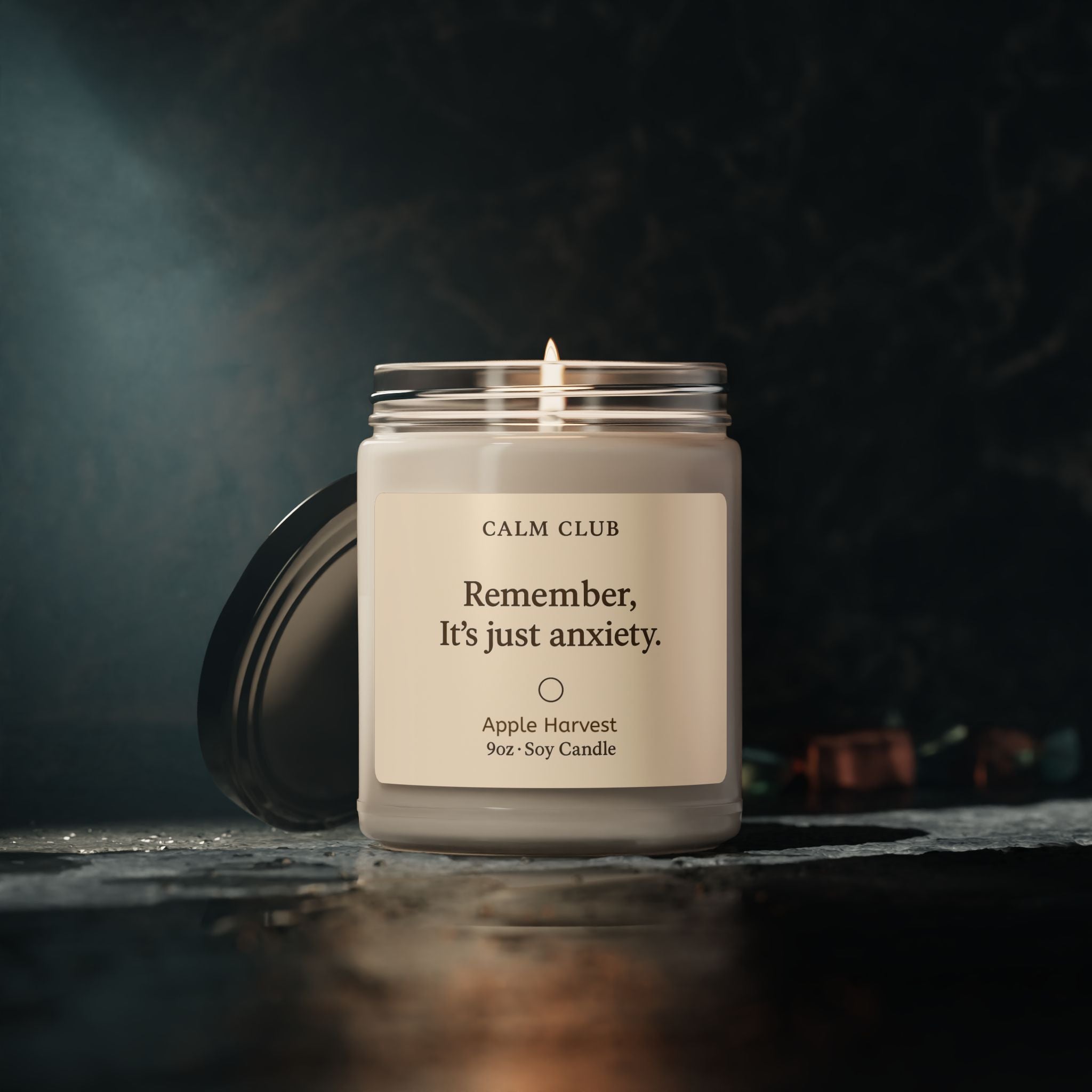 Calm Club 9oz Soy Candle — Remember. It's Just Anxiety.